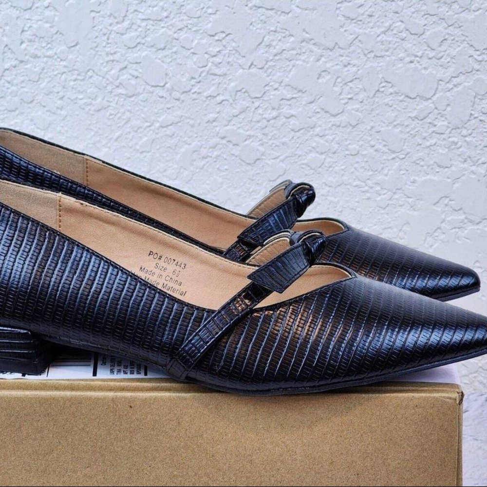 black pointed flats